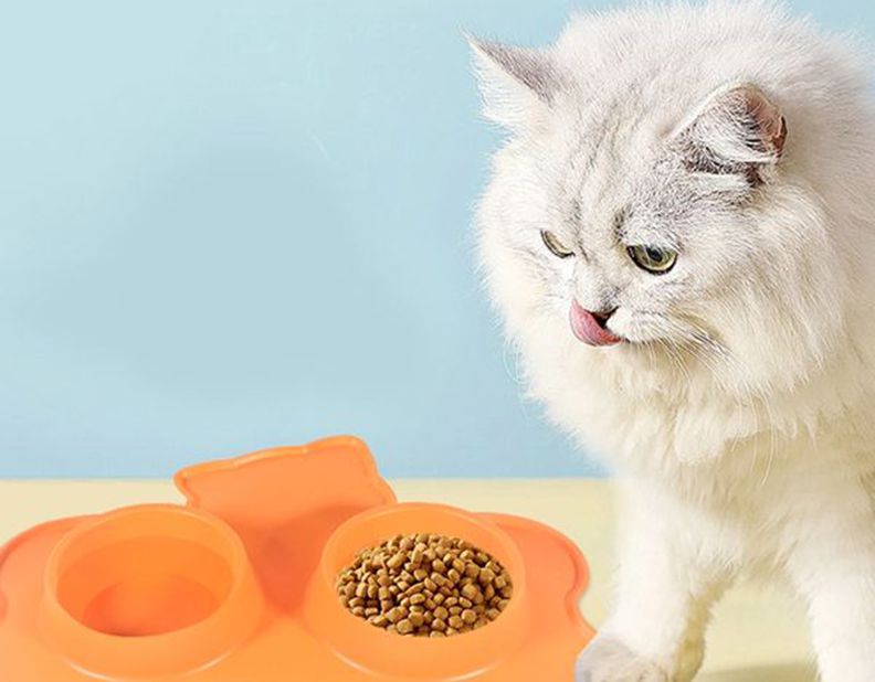 Whisker-Friendly Cat-Shaped Silicone Pet Feeding Plate for Retail Lines